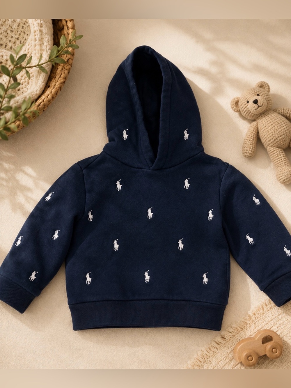 Polo by Ralph Lauren Navy and white Hoodie sweatshirt size 3/3T